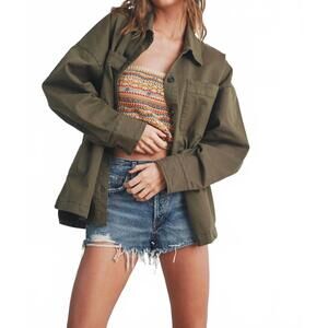 NEW BUTTERMELON fall adjustable waist cotton jacket in olive